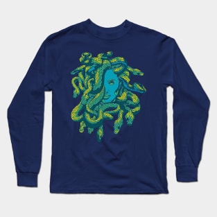 Medusa in Green Long Sleeve T-Shirt